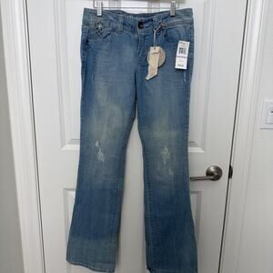 XOXO Jeans Women Size 11/12 Boot Cut Flare Embellished Bedazzled Denim
